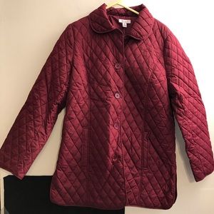 NEW THE TOG SHOP QUILTED BURGUNDY JACKET SIZE MED